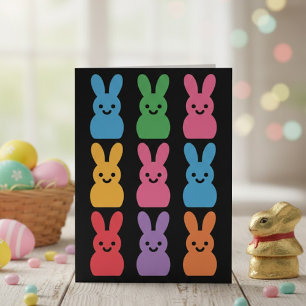 Cartes Pour Fêtes Annuelles Motif Pop Art de Lapin de Pâques Coloré sur Fond N
