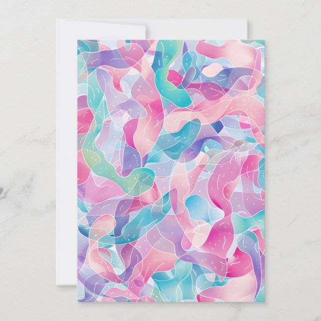 Cartes Pour Fêtes Annuelles Motif Ruban Abstrait Pastel (Devant)