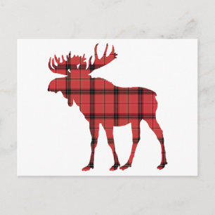 Cartes Pour Fêtes Annuelles Motif Tartan Carreaux Rouges Noël Vacances Élan