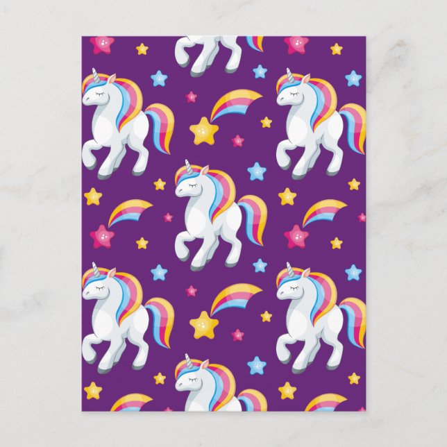 Cartes Pour Fêtes Annuelles Motif Unicorn Magique Cheval mignon (Devant)