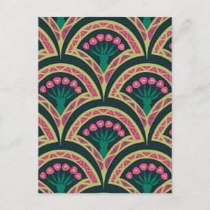 Cartes Pour Fêtes Annuelles motif vert en forme de coquillage