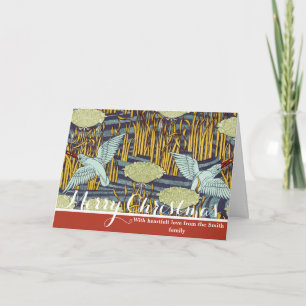 Cartes Pour Fêtes Annuelles Motif vintage Art nouveau d'oiseau et de marais