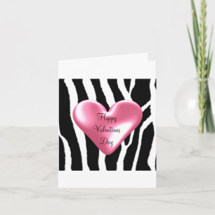 Cartes Pour Fêtes Annuelles Motif Zèbre avec Cœur de la Saint-Valentin