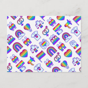 Cartes Pour Fêtes Annuelles Motifs d'icônes arc-en-ciel colorés