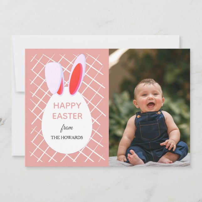 Cartes Pour Fêtes Annuelles Motifs modernes élégants Joyeuses Pâques Photo (Devant)