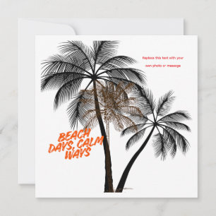 Cartes Pour Fêtes Annuelles Motivation artistique avec palmier – Entièrement p