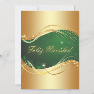 Cartes Pour Fêtes Annuelles Motivo dorado de Navidad con fondo verde