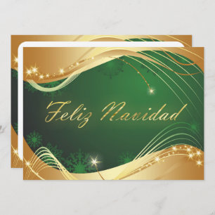 Cartes Pour Fêtes Annuelles Motivo dorado de Navidad con fondo verde