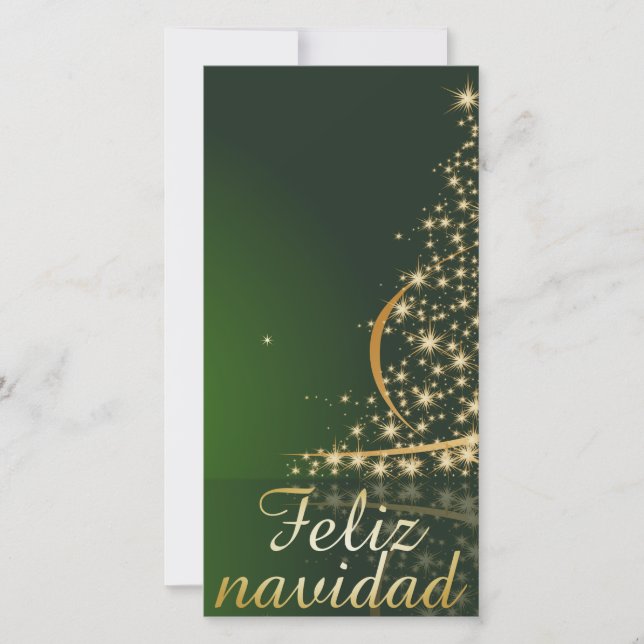 Cartes Pour Fêtes Annuelles Motivo navideño verde con arbol de navidad. (Devant)