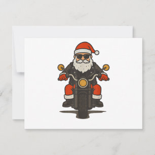 Cartes Pour Fêtes Annuelles Moto de Noël vintage drôle de Santa motard