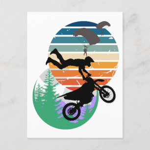 Cartes Pour Fêtes Annuelles Moto, parachutes et plein air