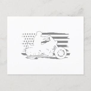 Cartes Pour Fêtes Annuelles Moto Patriotique Vintage American Flag Biker