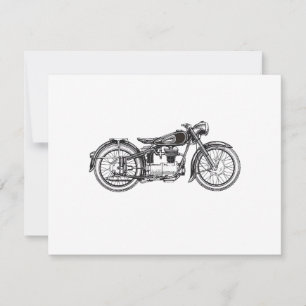 Cartes Pour Fêtes Annuelles Moto Vintage Rétro _ J'Aime Ma Moto