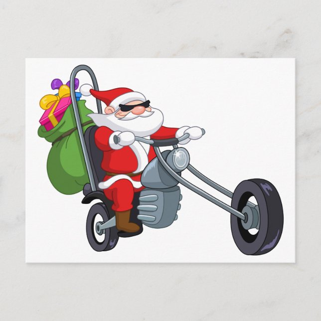 Cartes Pour Fêtes Annuelles motocycliste santa claus (Devant)