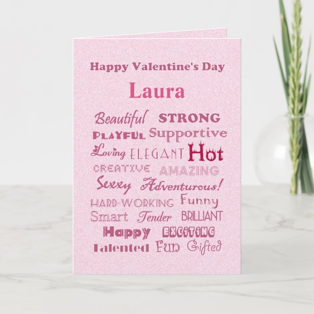 Cartes Pour Fêtes Annuelles Mots de heureuse Sainte-Valentin de Laura d'éloge (Devant)