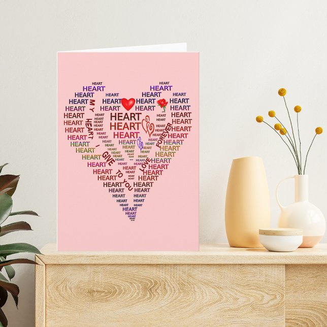 Cartes Pour Fêtes Annuelles Mots du coeur (Words of Heart Holiday Card)