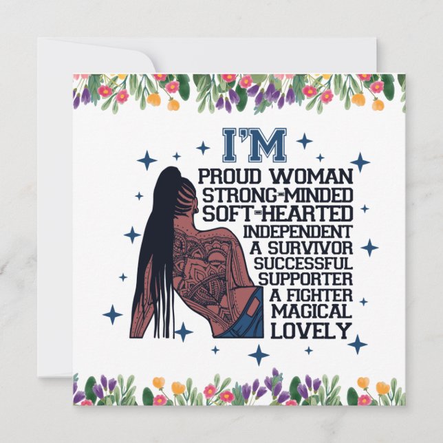 Cartes Pour Fêtes Annuelles Mots Positifs Inspirationnels Affirmation Sista Bl (Devant)