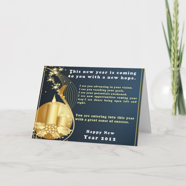 Cartes Pour Fêtes Annuelles Mots prophétiques pour 2012 (Devant)