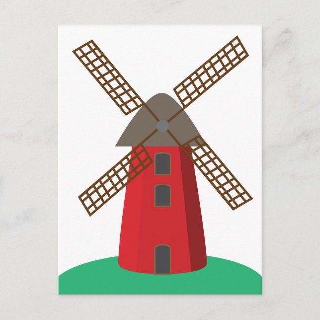 Cartes Pour Fêtes Annuelles Moulin à vent (Devant)