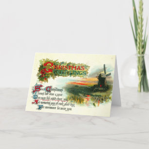 Cartes Pour Fêtes Annuelles Moulin à vin de Noël 1912