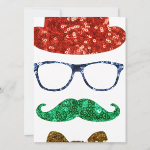 Cartes Pour Fêtes Annuelles moustache hipster de noël