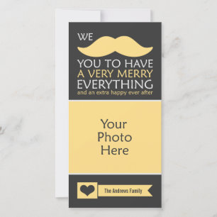 Cartes Pour Fêtes Annuelles Moustache jaune Joyeux Tout Vacances Photo