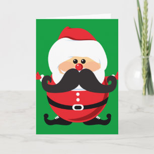 Cartes Pour Fêtes Annuelles Moustache Santa Claus