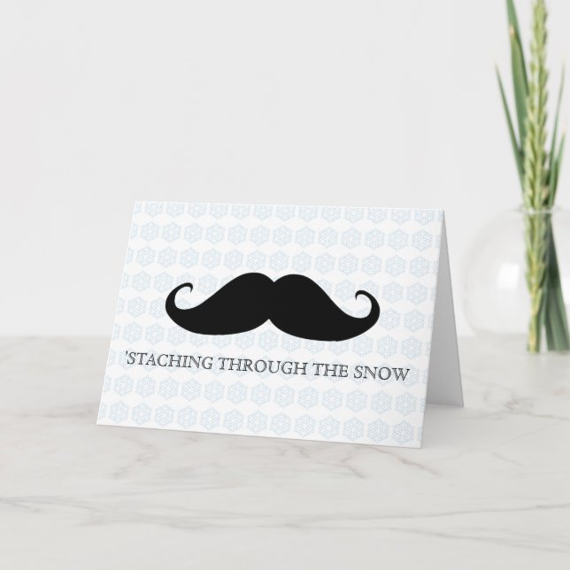 Cartes Pour Fêtes Annuelles Moustaches drôles de Noël de vacances de moustache (Devant)
