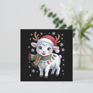 Cartes Pour Fêtes Annuelles Mouton mignon Noël Amoureux d'animaux drôles Fermi