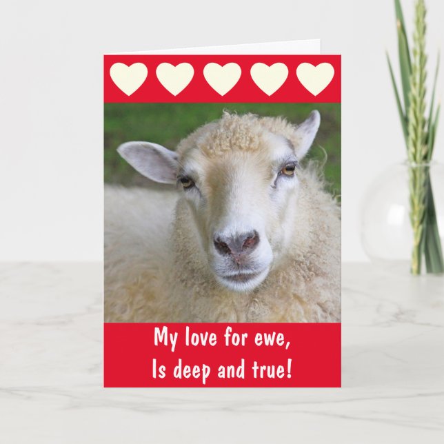 Cartes Pour Fêtes Annuelles Mouton romantique Vraie Amour Saint Valentin (Devant)