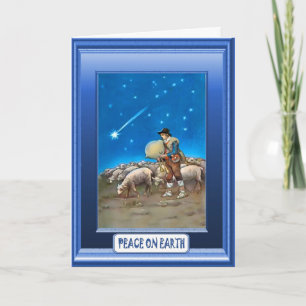 Cartes Pour Fêtes Annuelles Moutons avec leur berger