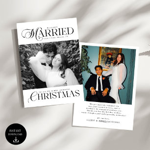 Cartes Pour Fêtes Annuelles Mr & Mrs Newlyweds Photo First Married Christmas