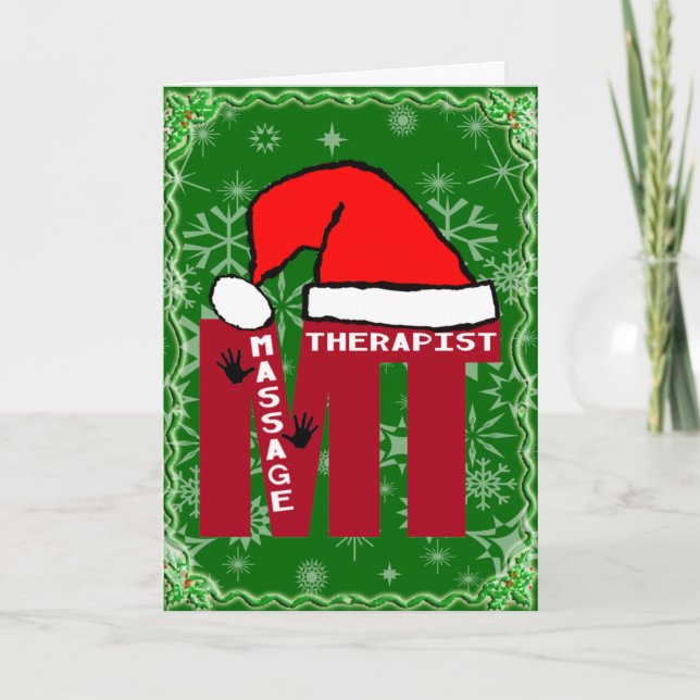 CARTES POUR FÊTES ANNUELLES MT PÈRE NOËL - MASSAGE THÉRAPEUTE CHRISTMAS PÈRE N (Devant)
