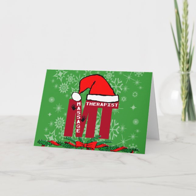 CARTES POUR FÊTES ANNUELLES MT PÈRE NOËL - MASSAGE THÉRAPEUTE CHRISTMAS PÈRE N (Devant)