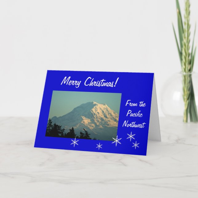Cartes Pour Fêtes Annuelles Mt. Rainier Christmas : Allez le dire ! (Devant)