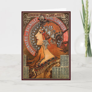 Cartes Pour Fêtes Annuelles Mucha - Art Nouveau
