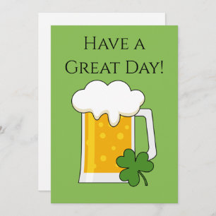 Cartes Pour Fêtes Annuelles Mug de bière irlandaise avec Shamrock Clover   Per