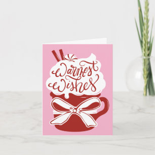 Cartes Pour Fêtes Annuelles Mug de Chocolat Chaud Meilleurs Vœux - Rouge
