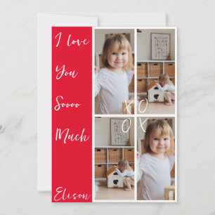 Cartes Pour Fêtes Annuelles Multi-photo 4 collage Famille Vacances Texte XOXO