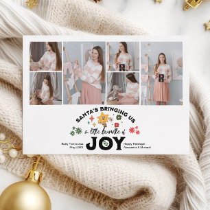 Cartes Pour Fêtes Annuelles Multi Photo Annonce Super de grossesse de Noël