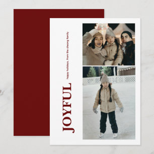 Cartes Pour Fêtes Annuelles Multi-photo avec design amusant texte vertical