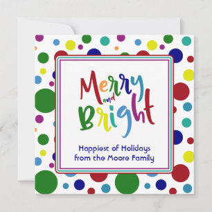 Cartes Pour Fêtes Annuelles Multicolore Joyeux et Lumineux avec des points col