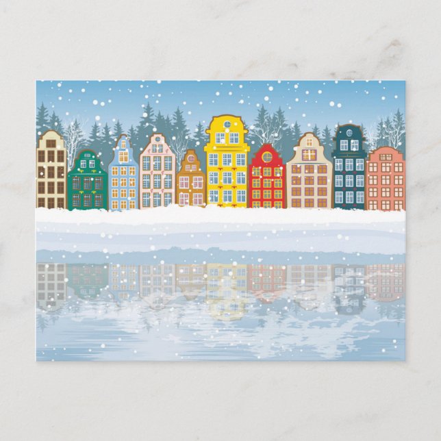 Cartes Pour Fêtes Annuelles Multicolored Christmas City (Devant)