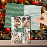 Cartes Pour Fêtes Annuelles Multiples photos Joyeux Noël Plié Vert<br><div class="desc">Quatre photos dans une grille unique motif sur le devant de ces cartes de Noël pliées présentent l'accueil Joyeux Noël et Bonne Année en lettres chic avec une bordure verte. Votre salutation personnelle et vos noms sont imprimés à l'intérieur. PLUS de couleurs dans notre collection.</div>
