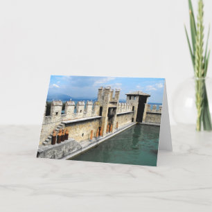 Cartes Pour Fêtes Annuelles Murs du château, Sirmione, lac de Garde, Italie