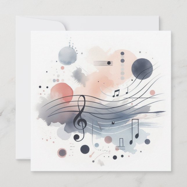 Cartes Pour Fêtes Annuelles Musique aquarelle (Devant)