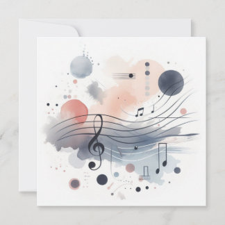Cartes Pour Fêtes Annuelles Musique aquarelle