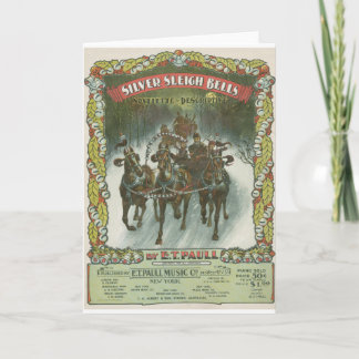 Cartes Pour Fêtes Annuelles Musique argentée de cru de Sleigh Bells