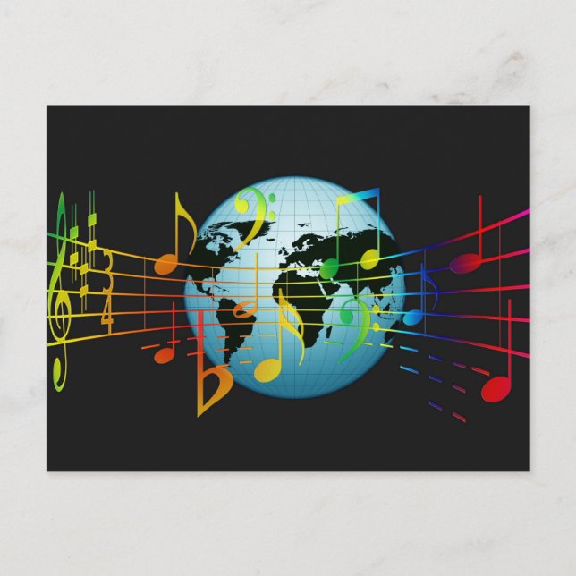 Cartes Pour Fêtes Annuelles Musique dans le monde (Devant)