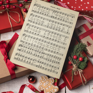 Cartes Pour Fêtes Annuelles Musique de feuille ancienne Jingle Bells